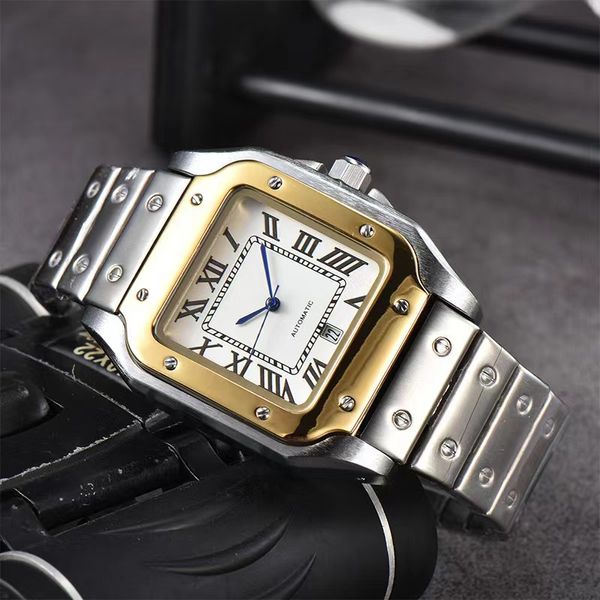 Montre mécanique automatique pour hommes, bracelet carré en acier inoxydable de haute qualité pour femmes, cadran en acier inoxydable de 40 mm, montre de créateur, montre de sport à la mode pour hommes