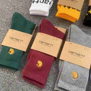 Hommes Hommes Chaussettes 2023 pour chaussettes et femmes Serviette Mode Marque américaine Carhart Hart Bottom Sports Trendy Workwear Long Barrel Or massif brodé Basketball g Hids