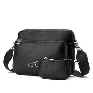 Bolsos de mensajero para hombre, bolso de lujo a la moda para mujer, bolsos de hombro de cuero PU, bolsos de diseñador, monedero, bandolera, 2 juegos 612