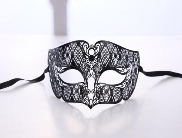 Hommes métal fête masque hommes fumer noir vénitien filigrane mascarade masque bal masqué Halloween noël scène performance accessoires3945719