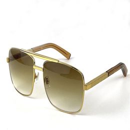 hommes lunettes de soleil en métal nouvelle mode style classique plaqué or cadre carré design vintage extérieur modèle classique 0259 avec étui et 258s
