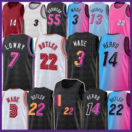 HEREN Miami''Heat''Jimmy Bam 13 22 Butler Adebayo Kyle 7 Lowry basketbalshirt 55 Dwayne Dwyane 3 Wade Tyler 55 Duncan 14 Herro Kendrick Robinson Nunn 75e