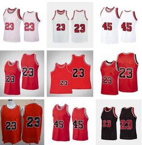 Hombres Michael 23 45 MJ Jersey Dennis 91 Rodman Scottie 33 Pippen Chicago Shorts Negro Rojo Blanco Ing Bulls Camisetas de baloncesto