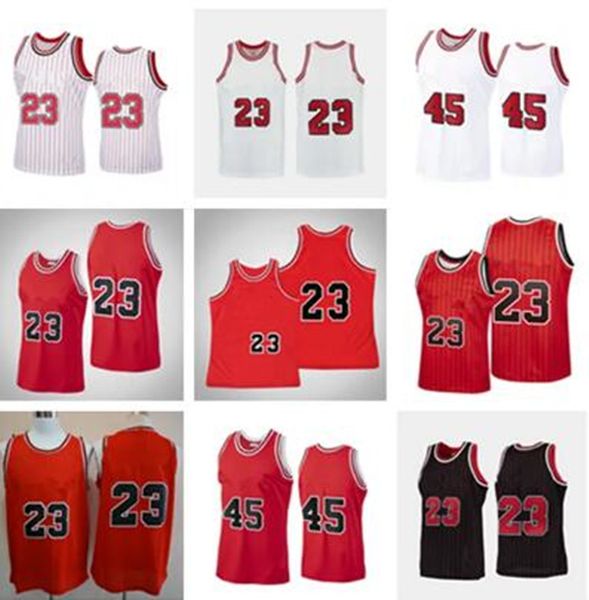 Men Michael 23 45 MJ Jersey Dennis 91 Rodman Scottie 33 Pippen Chicago shorts noirs rouges blancs coutures Bulls Basketball Jerseys