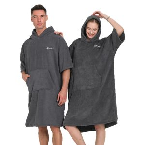 Men MicroFiber Cloak Wetsuit Veranderende badjas strand Poncho handdoek Outdoor Absorberende snelle snelle hap -hap badhanddoeken vrouwen