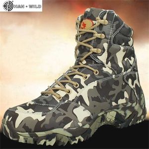 Hommes militaire armée botte printemps haute qualité imperméable toile Camouflage tactique Combat désert bottines hommes chaussures 211022