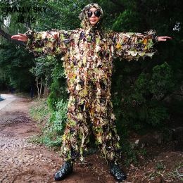 Hommes vêtements de camouflage bioniques militaires 3d feuilles de tireur d'élite ghillie costumes cs combat de combat