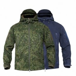 Hommes militaire Camoue polaire veste tactique imperméable Softshell coupe-vent hiver armée manteau à capuche vêtements de chasse q2LU #
