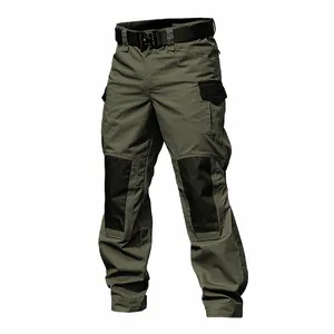 Hombres Pantalones de carga tácticos militares Ejército Pantalones de combate verdes Bolsillos múltiples Gris Uniforme Paintball Airsoft Ropa de trabajo de otoño b1LE #