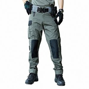 Pantalon cargo tactique militaire pour hommes Pantalon de combat vert de l'armée Multi poches Gris Uniforme Paintball Airsoft Vêtements de travail d'automne C5oq #