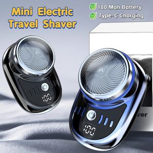 Men Mini Electric Travel Shaver USB LADING SHAVING FACE Baard Razor Wasbare Knive Face Baard Razor Pocket Maat Auto Home Razor 240509