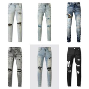 mannen miri jeans heren designer jeans hoge kwaliteit mode heren jeans coole stijl luxe designer denim broek verontruste gescheurde biker zwart blauwe jean slim fit motorfiets