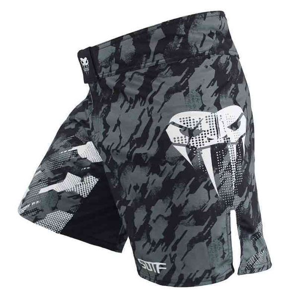 Hommes MMA Boxe Formation Muay Short Casual Shorts D'été Mâle Lâche Combat Impression Shorts Hommes Respirant Confortable Shorts 210322