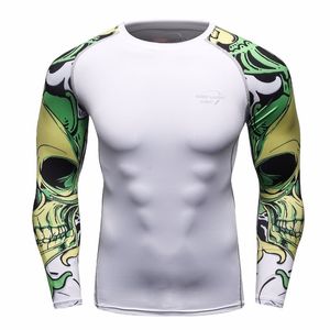 MAN MMA Compressieoverhemden Rashguard Fitness Lange mouwen Basislaag Huid strakke gewichtheffen mannen T -shirts 22 201116
