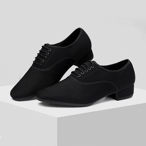Zapatos de baile de claqué estándar modernos para hombre, zapatillas deportivas transpirables profesionales de suela blanda para baile latino, plataforma cuadrada para bailar