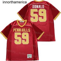 Hommes Moive High School Penn Hills 59 Aaron Donald Jersey Football Team Couleur Rouge Hip Hop Toutes Coutures College HipHop Pour Les Fans De Sport Bonne Qualité En Vente