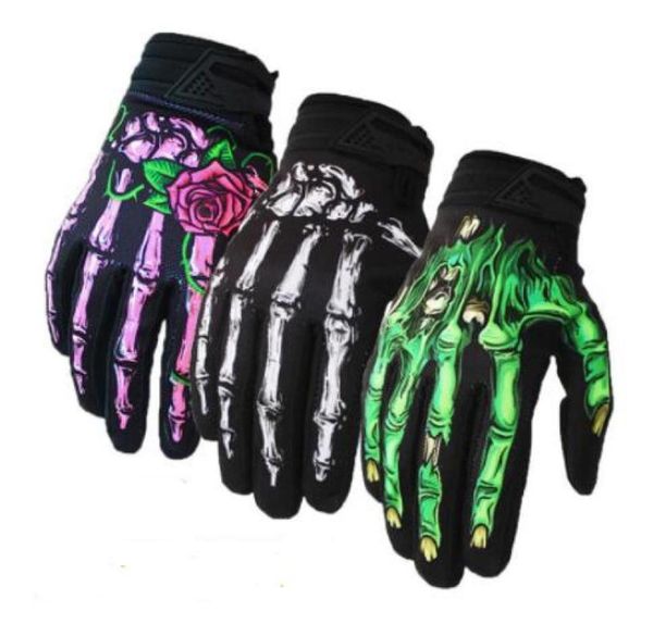 Hommes gants de moto doigt complet squelette gants respirants hiver vtt gants de cyclisme Dirt Bike5656876