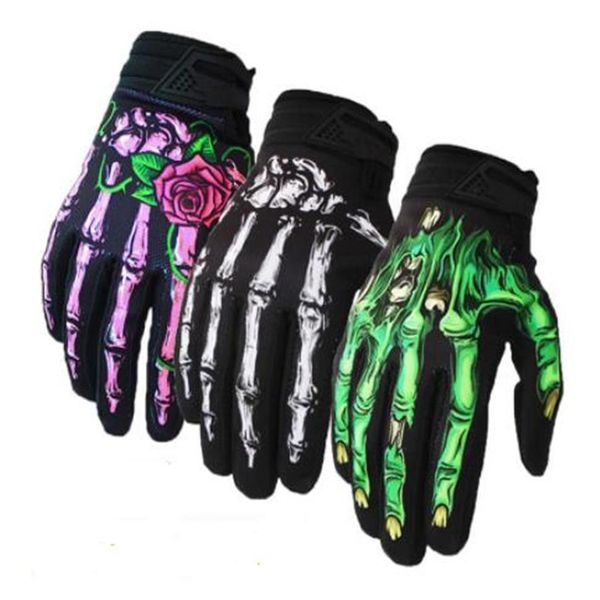 Gants de moto pour hommes, gants respirants squelette à doigts complets, gants de cyclisme vtt d'hiver Dirt Bike236W