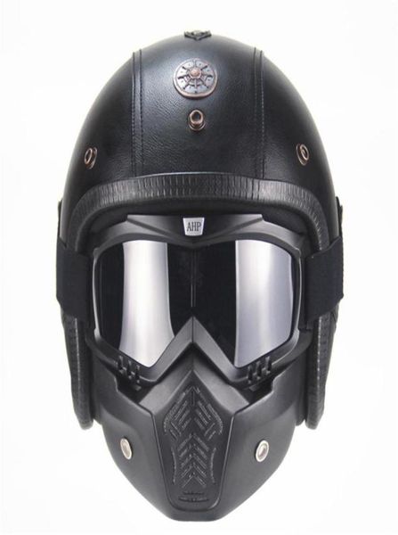 Casque de moto masculine Four Seasons RTRO Casque HELMET personnalisé à la main 273D2305577