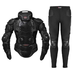 Armadura de motocicleta Hombre Chaquetas Carreras Cuerpo Protector Chaqueta Motocross Motorbike Equipo protector + Cuello S-5XL