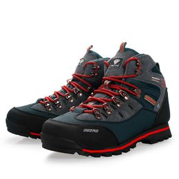 Schoenen laarzen mannen bergwandeling waterdicht koe leer klimmen visspoor schoenen buiten high top jaging laarzen trekking sneakers j0512