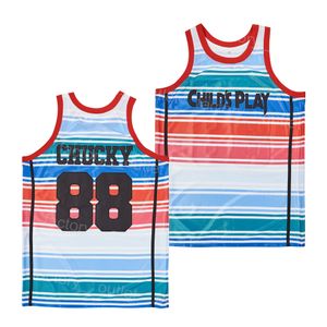 Men Movie 88 Childs Play Chucky Basketball Jersey Team Color White All Stitched Hip Hop For Sport Fans HipHop University Respirável Pure Cotton Excelente Qualidade