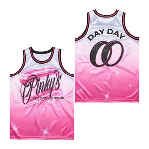 Men Movie Basketball High School Pinky Records AirBrush Day Jersey Nickelodeon Hip Hop College Color Team Pink All Steitched Breathable For Sport Fans University