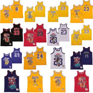 Hommes Film Basketball Vince Carter Crâne Maillot LEBRON JAMES 15 23 Collège Noir Blanc Rouge Jaune Violet Couleur de l'équipe pour les fans de sport HipHop Respirant Cousu Hip Hop