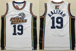 Hommes Film Bricklayers Basketball 19 Aaliyah Jersey 1996 MTV Rock N Jock Team Couleur Blanc Pur Coton Respirant Broderie Et Cousu Pour Les Fans De Sport Qualité Supérieure