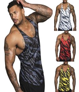 Mannen Spiertraining Tank Tops Gedrukt Sport Mouwloos Hemd Tanks Top Gym T-shirt Bodybuilding Fitness Vest 4 Kleuren8790064