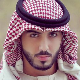 Hommes Musulman Foulard Plaid Polyester Islamique Traditionnel Prière Écharpe Chapeau Cap Hijab Ramadan Shemagh Carré Turban 138 138cm257Y