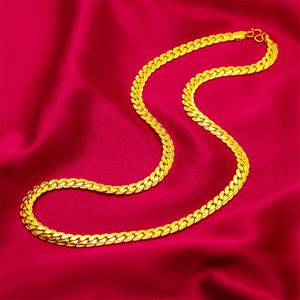Men ketting kraag ketting slang bot klassiek solide real 18k gouden kleur eenvoudige stijl mannelijke sleutelbeen sieraden cadeau 60 cm lang