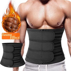 Faja – ceinture abdominale en néoprène pour hommes, entraîneur de taille, tondeuse pour perte de poids, sueur, ceinture abdominale avec doubles sangles, vêtements modelants