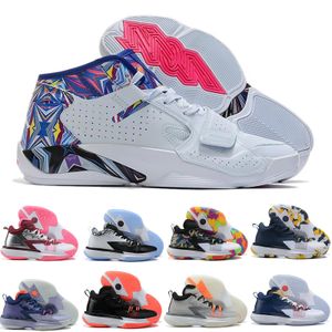 Hommes 1 Zion 2 PF Basketball Chaussures First Debut Blanc Noir Rainbow Multi Youth Sports Sneakers