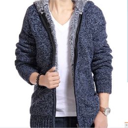 Sweat-shirts pour hommes automne et hiver cardigan pour homme nouveau pull en cachemire pour hommes chapeau mode coréenne tricoté sweat à capuche de créateur