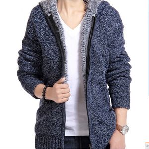 Sweat-shirts pour hommes automne et hiver cardigan pour homme nouveau pull en cachemire pour hommes chapeau mode coréenne tricoté sweat à capuche de créateur