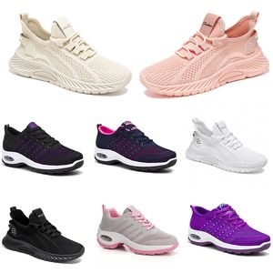 Mannen Nieuwe wandelvrouwen Running Flat Shoes Soft Sole Fashion Purple White Black Comfortabele sportkleur Blokkering Q26-1 GAI 976 5