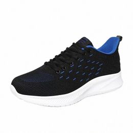 livraison gratuite hommes nouveaux produits sports de mode courir les chaussures décontractées noir bleu gris homme respirant volant des chaussures extérieures u4of #