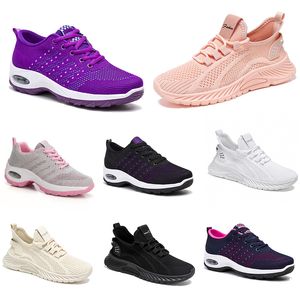 Hommes nouvelles femmes course chaussures de randonnée chaussures plates semelle souple mode violet blanc noir confortable sport couleur blocage Q94-1 GAI 757 Wo