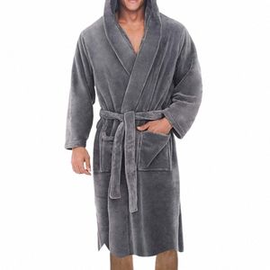 Hommes chemise de nuit confortable doux hommes corail polaire Lg robe de bain taille à lacets cheville longueur hommes peignoir pour la vie quotidienne b5Kr #