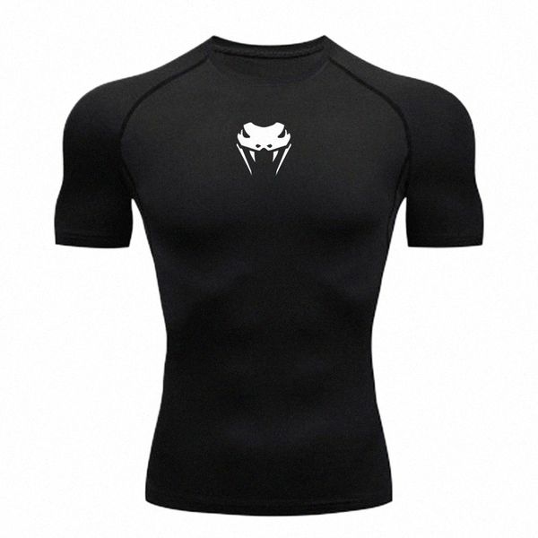 Hombres O-cuello Compri Shirt MMA Lg o camiseta de manga corta Ropa de culturismo Fitn para hombres Rguard Sports Top Tees O00a #