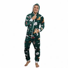 Hommes Onesie Noël Pyjama Adulte Combinaison Hiver Chaud Vêtements De Nuit Flanelle Tenue Festival Costume De Fête Imprimer Kigurumis Unisexe v0iw #