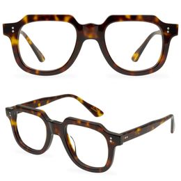 Men optische bril frame merk dikke spektakel frames vintage mode mode groot frame brillen brillen voor dames handgemaakte bijziendheid bril met case
