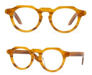 Hommes lunettes optiques cadre marque montures de lunettes mode polygonale ronde lunettes femmes le masque à la main myopie lunettes avec étui