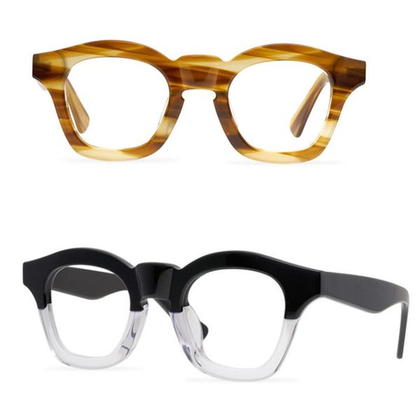 Hommes lunettes optiques cadre marque montures de lunettes Vintage mode lunettes le masque à la main TOP qualité myopie lunettes avec étui