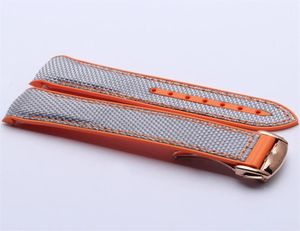 Hommes Orange Sprape Band de monte en caoutchouc de plongée en silicone avec boucle en acier inoxydable pour oméga planétocaine 22 mm4610516