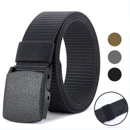 Ceinture de Camping tactique de l'armée en Nylon pour hommes, 110 120cm, ceinture militaire en toile, contrôle de sécurité, sangles de taille, noir, gris, kaki