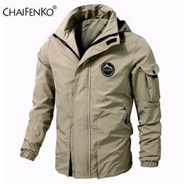 Mannen Outdoor Jacket Spring Herfst Hoodsed waterdichte Casual Jacket Coat Men Tactics Military Jacket Men Men Plus Size M8XL 220816