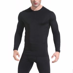 Hombres Deportes al aire libre Camisetas para hombres Compresión de secado rápido Camisetas ajustadas de manga larga transpirables Correr Jogging Baloncesto Fitness Camiseta Talla S-XXL Negro Gris