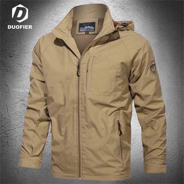 Hommes en plein air coupe-vent veste coupe-vent manteau randonnée pluie Camping pêche tactique mâle vêtements respirant vestes grande taille 220801